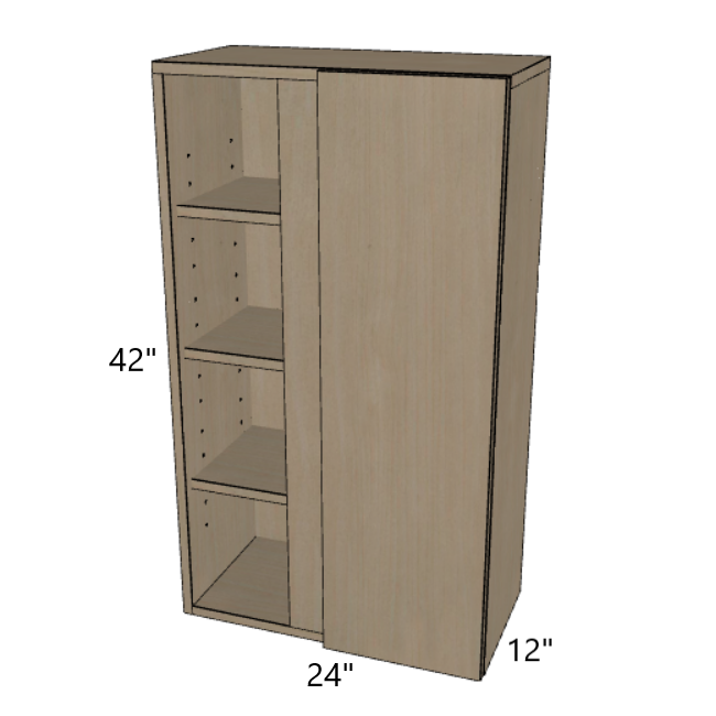 Wall Blind Corner Cabinet 24" Wide, 30"/36"/42" High.