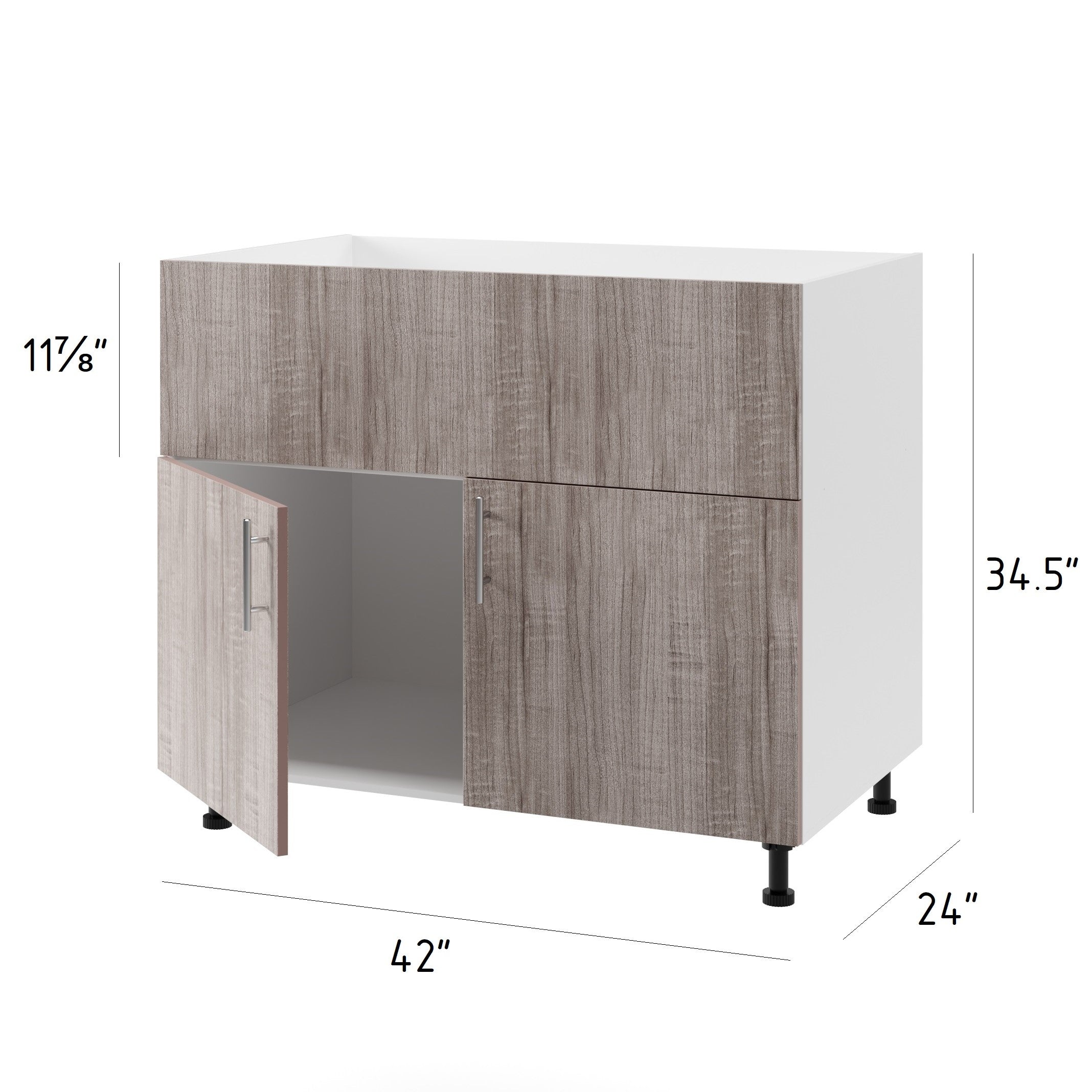 Base Kitchen Cabinet Island Back Grill Base 42 in. x 24 in. x 34.5 in