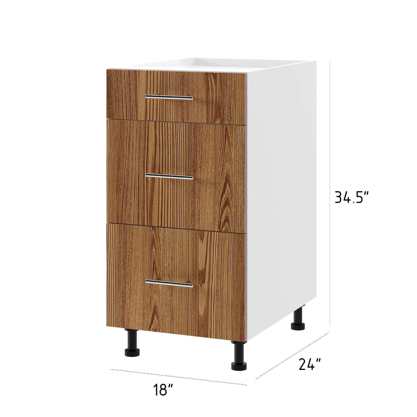 Outdoor Kitchen Cabinet 3-Drawer Base 18 in. W x 24 in. D x 34.5 in. H