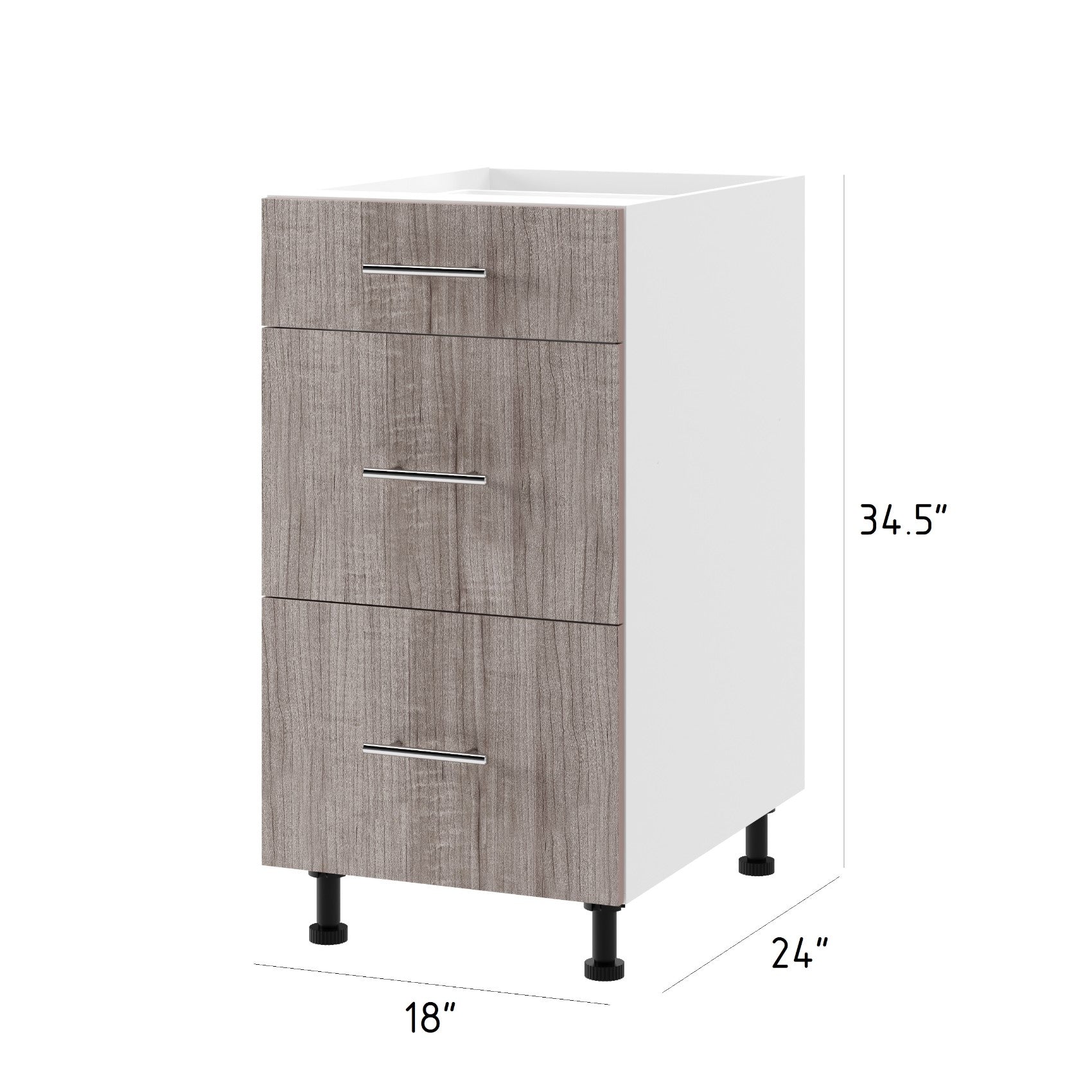 Outdoor Kitchen Cabinet 3-Drawer Base 18 in. W x 24 in. D x 34.5 in. H