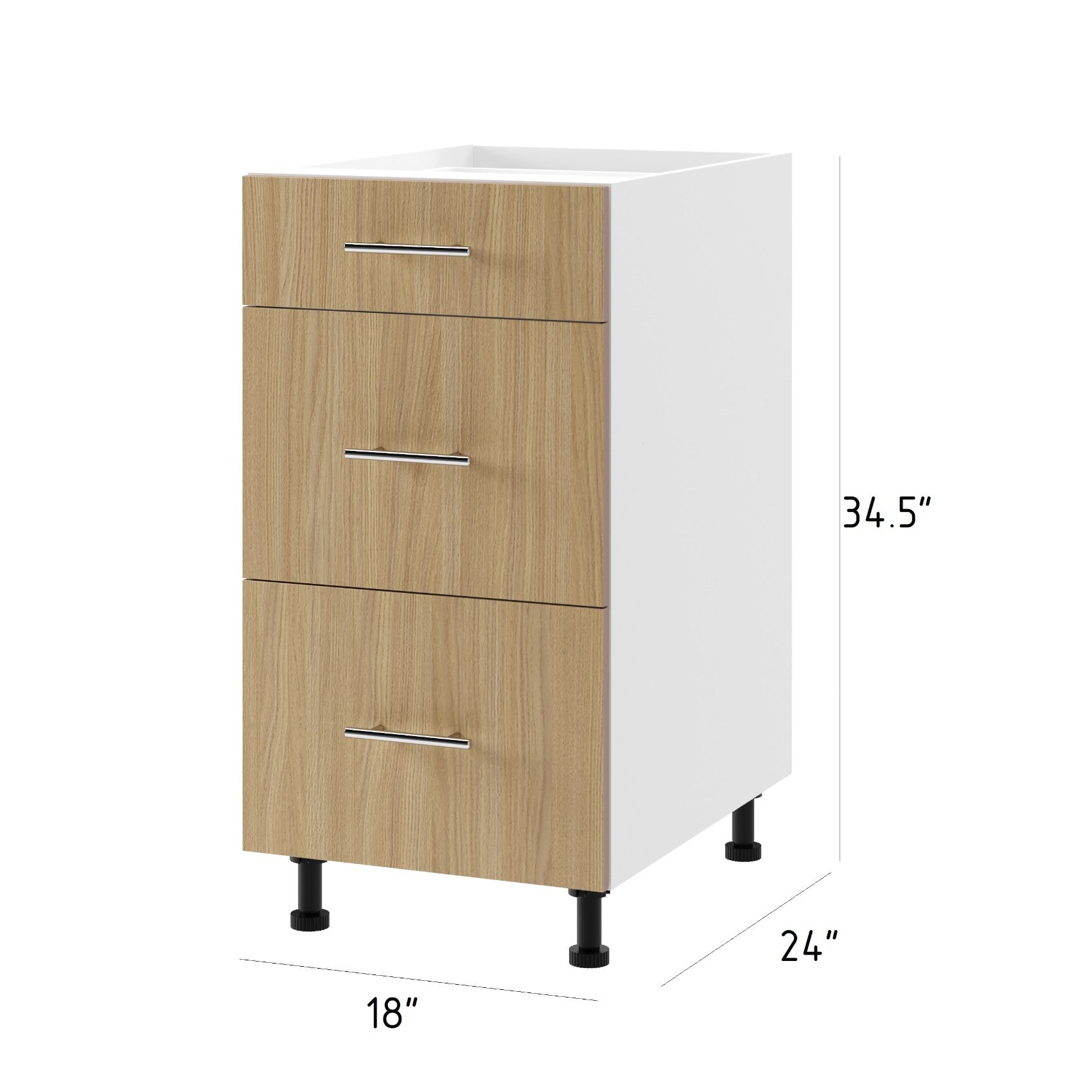 Outdoor Kitchen Cabinet 3-Drawer Base 18 in. W x 24 in. D x 34.5 in. H